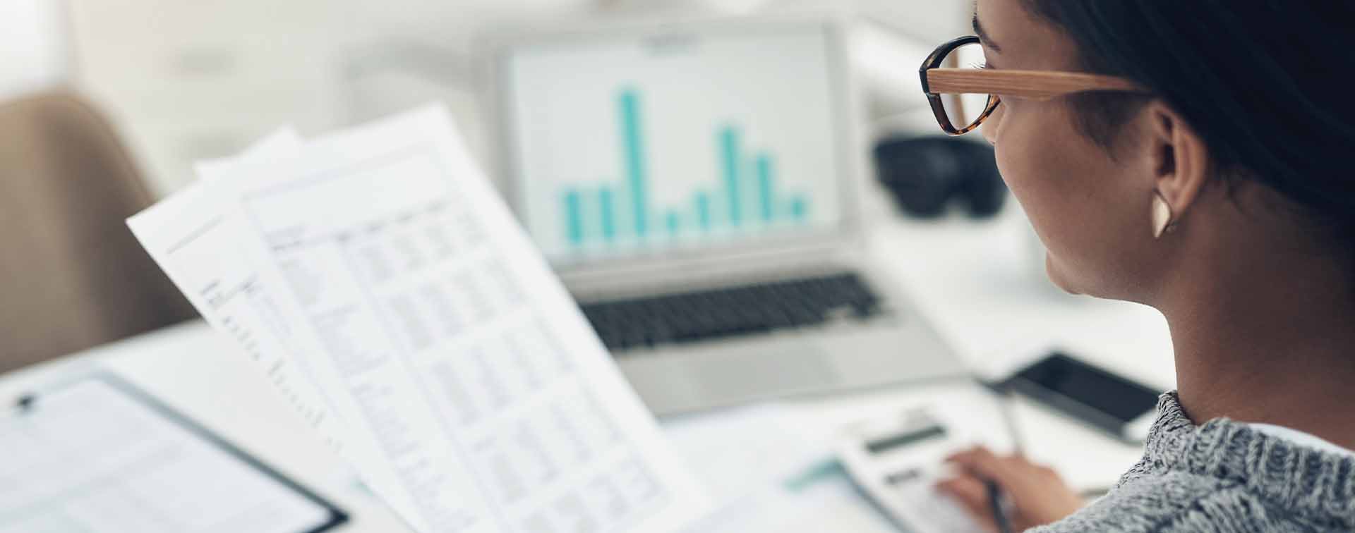 Financial advisor doing calculations