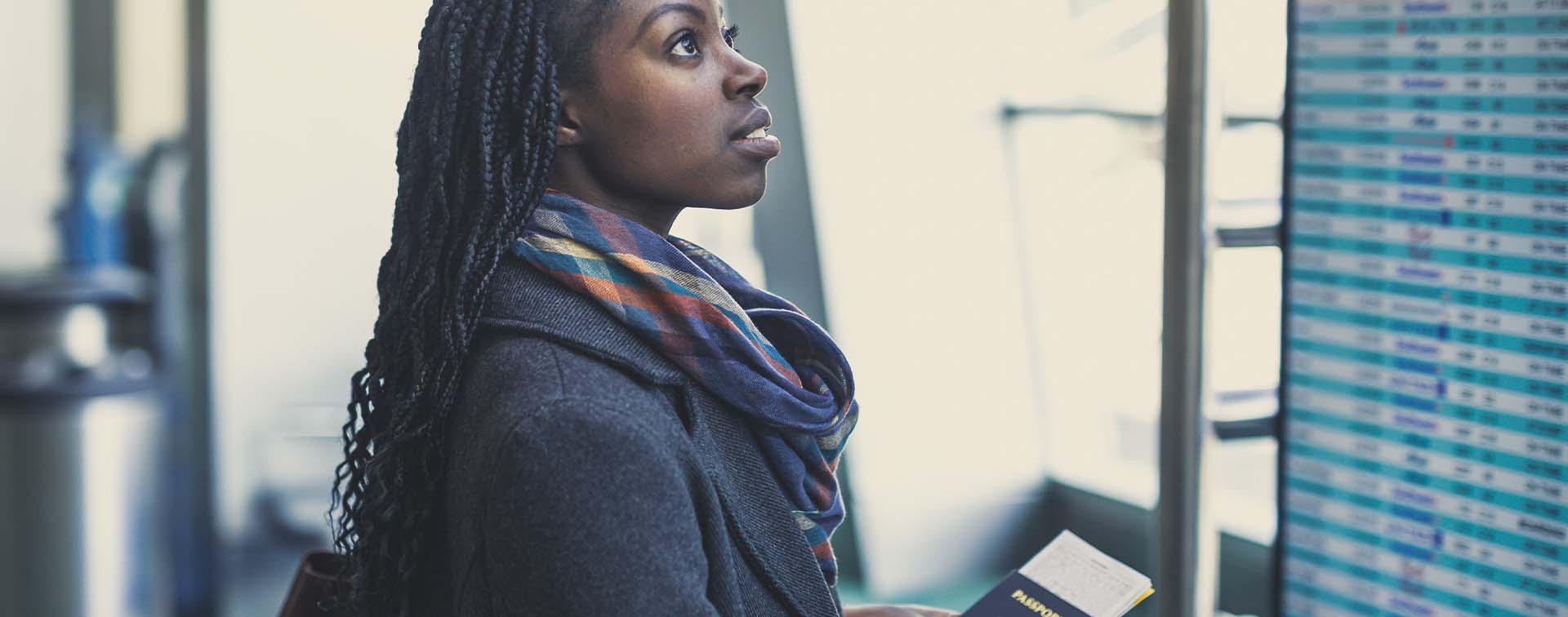 Young woman at airport